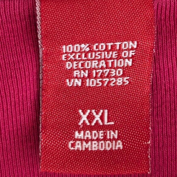 Women's Red, Cotton Knit, Pullover Pajama Top w Poodle Dog; Size XXL - Picture 5 of 6